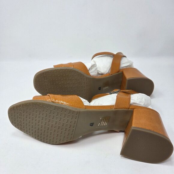 Miz Mooz Bela Ankle Strap Heel Sandals Tangerine Patent Leather EU 41 US 9.5-10 - Picture 4 of 4